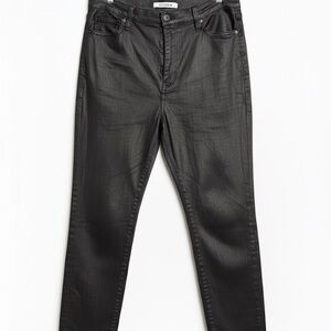 Celebrity Pink Black Coated Skinny Jeans – Size 17/33 | Sleek Leather-Look Pants